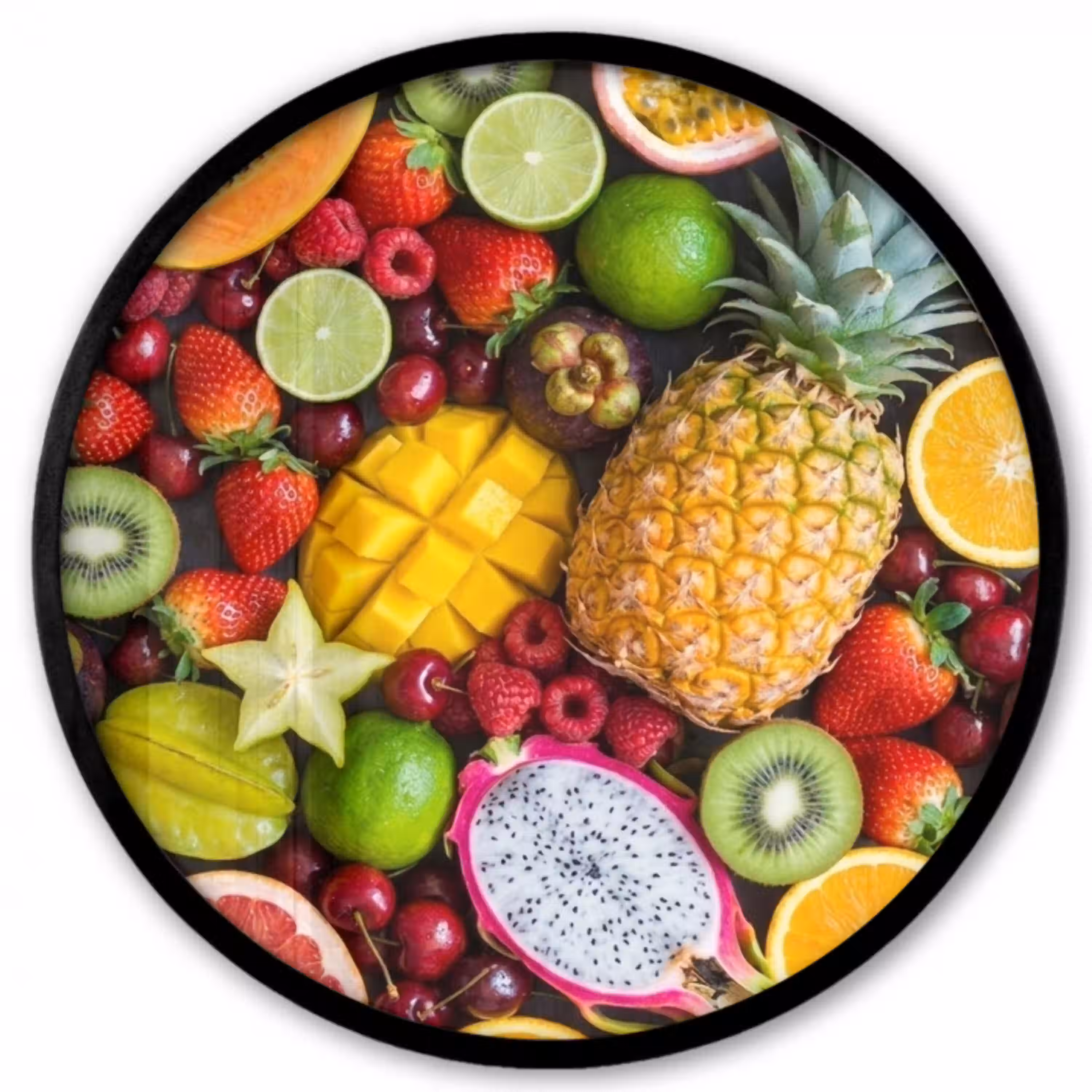 Fruit - Assortiment - Vers - Gezond - Kleurrijk Fotolijst rond zonder passe partout klein -3d