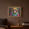 Graffiti - Chimpansee - Jas - Aap - Verf Light Box met batterij (Wandlamp) middel -sfeer4