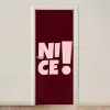 Nice - Uitroepteken - Rood deurposter klein -3d_beige