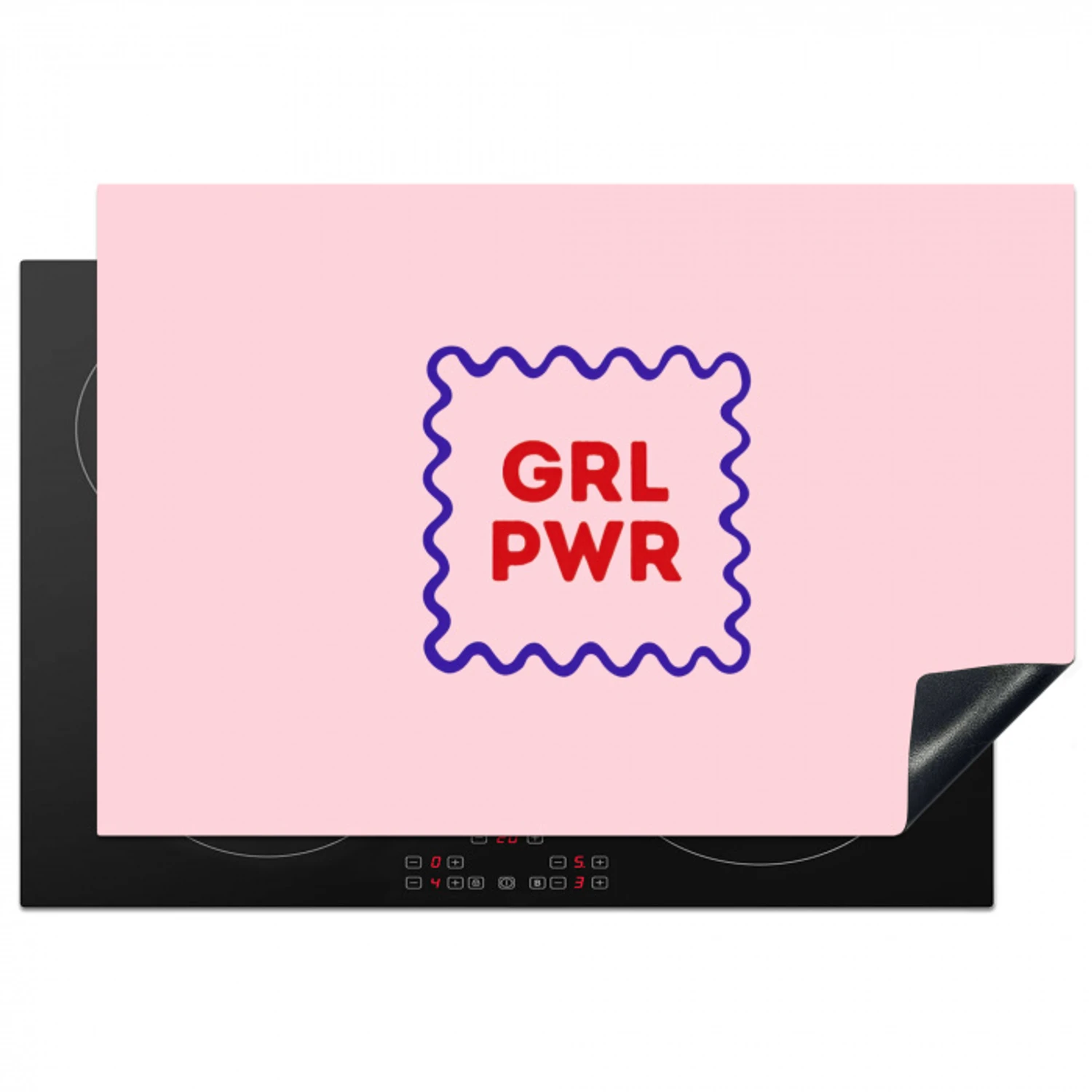 Grl pwr - Roze - Kader Inductie beschermer vinyl 3mm klein -3d