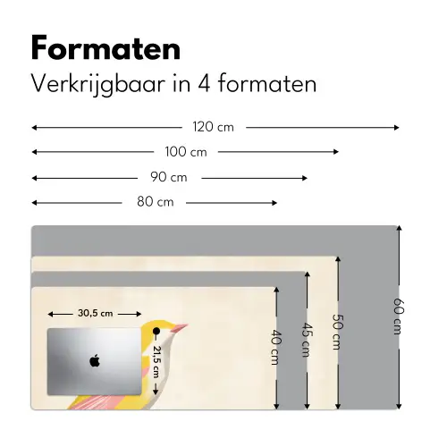Vogel - Minimalistisch - Geel Muismat XXL klein -sfeer5