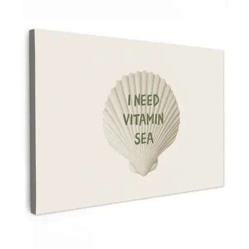Schelp - Quote - Groen Tuinposter op houten frame 2 cm dik klein -3d