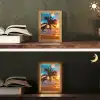 Palm - Zonsondergang - Horizon - Strand - Zee - Tropisch Light Box met kabel (Tafellamp) klein -sfeer3