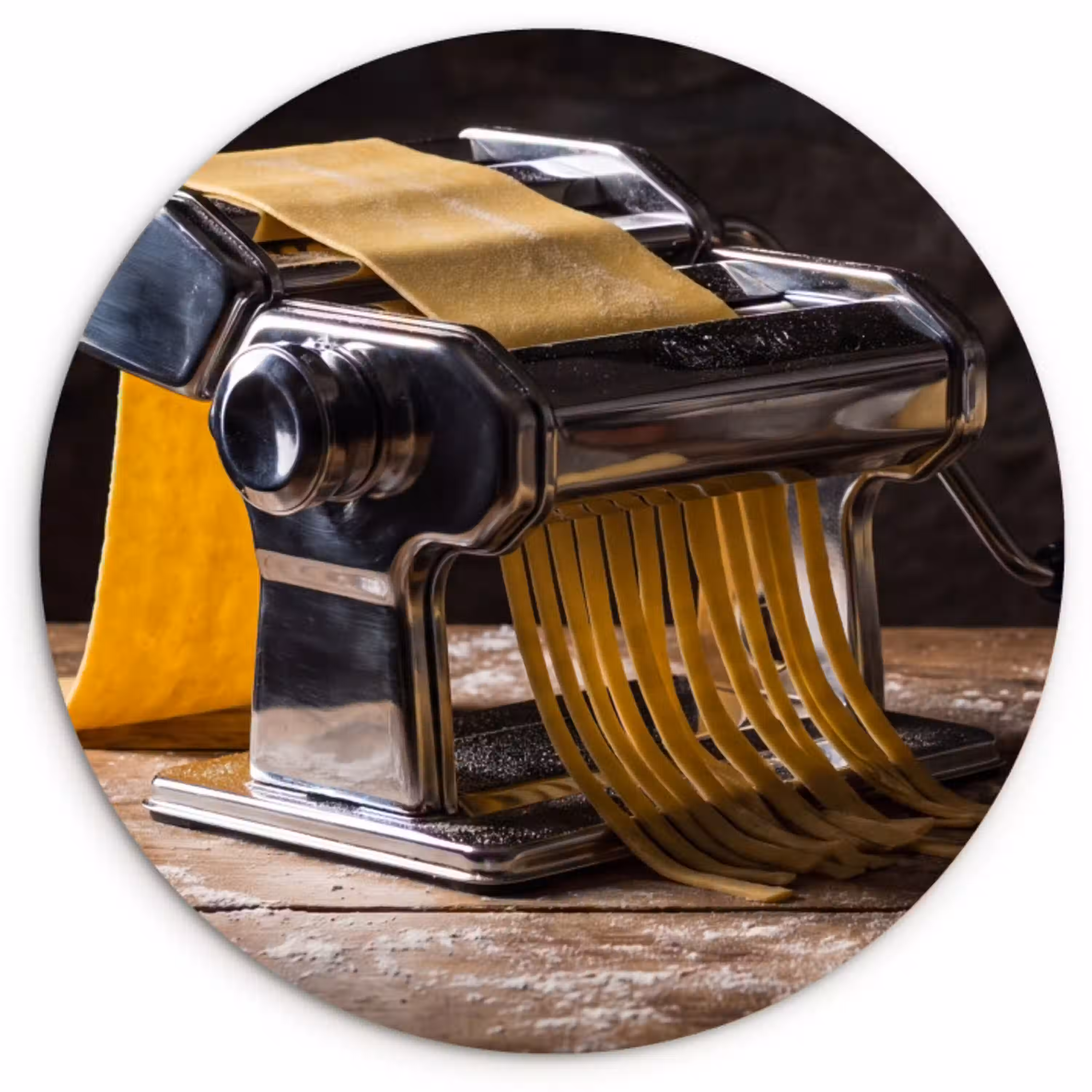 Pasta - Vers - Koken Wandcirkel plexiglas klein -3d