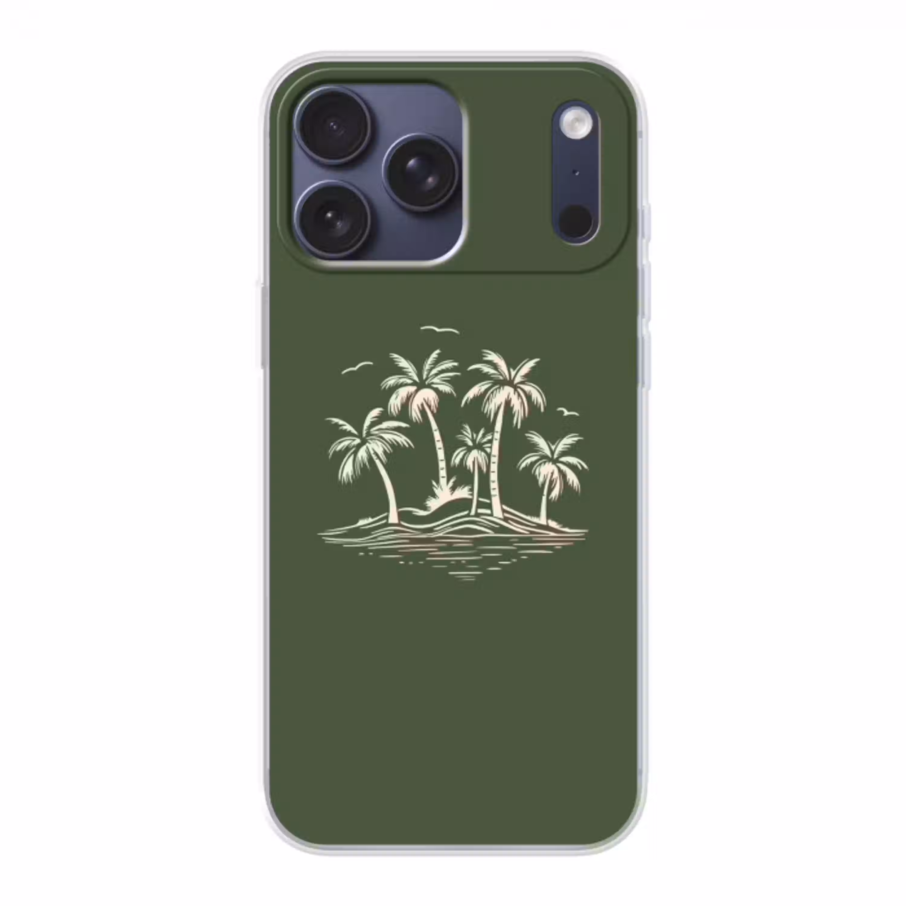 Palmbomen - Strand - Groen - Beige - Tropisch Telefoonhoesje iPhone 17 Pro Max klein -3d