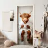 Schotse Hooglander - WC - Badjas - Modern - Dieren deurposter klein -sfeer6