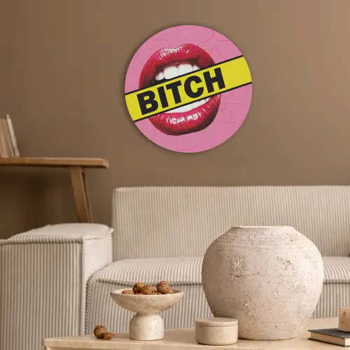 Lippen - Tekst - Kleurrijk Akoestische PET Vilt - Rond klein -sfeer1