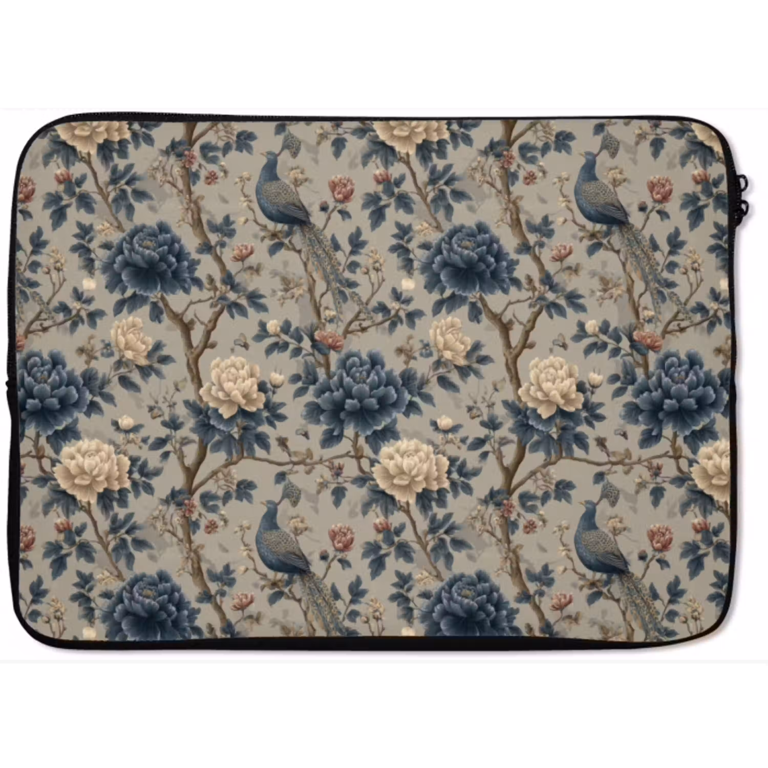 Pauw - Bloemen - Blauw laptophoes neopreen klein 279 -zkaufland3dotto