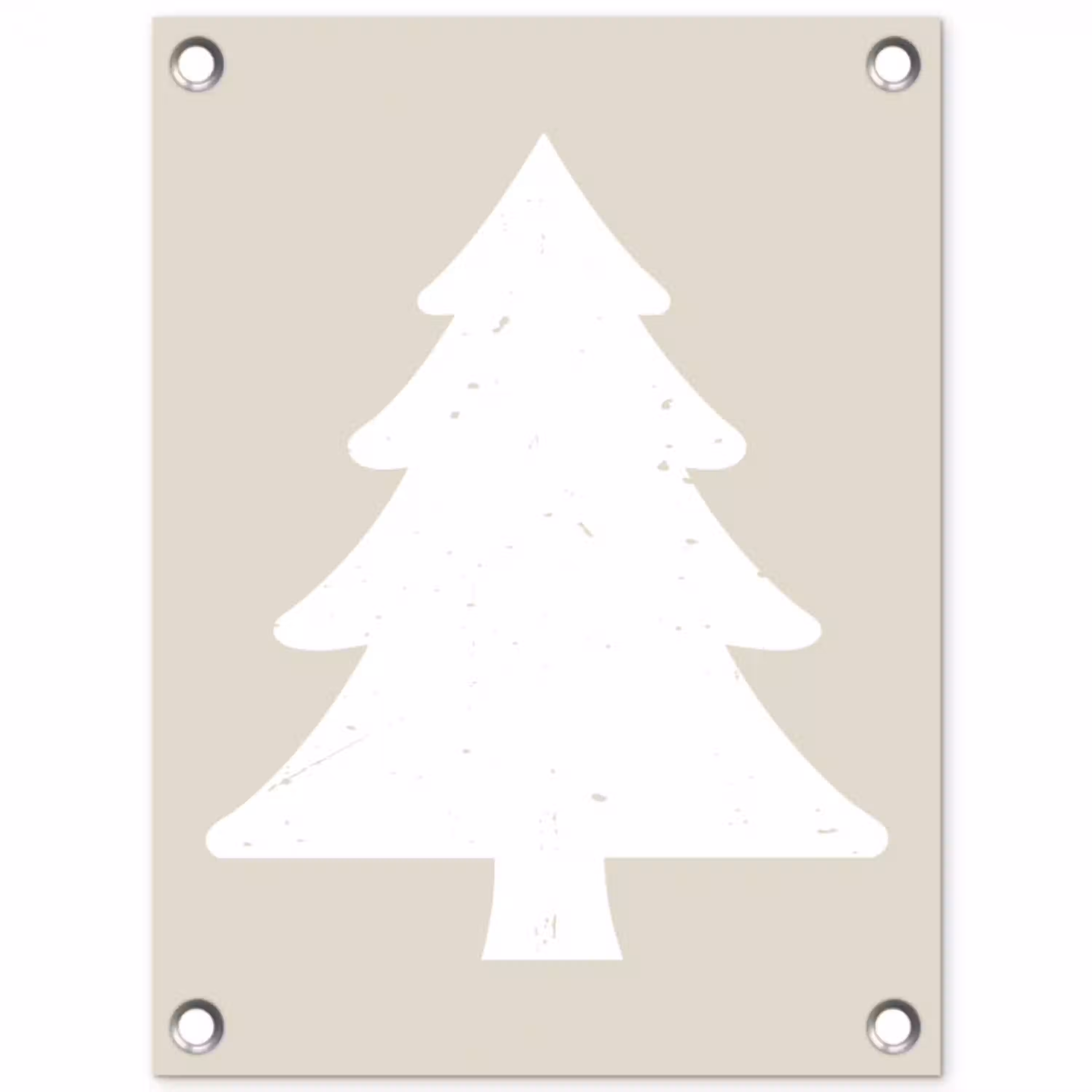 Japandi - Kerstboom - Beige - Kerstversiering tuinposter los doek klein -3d