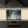 Sneeuwpop - Sneeuw - Winter - Bos keuken achterwand spatscherm klein -sfeer1