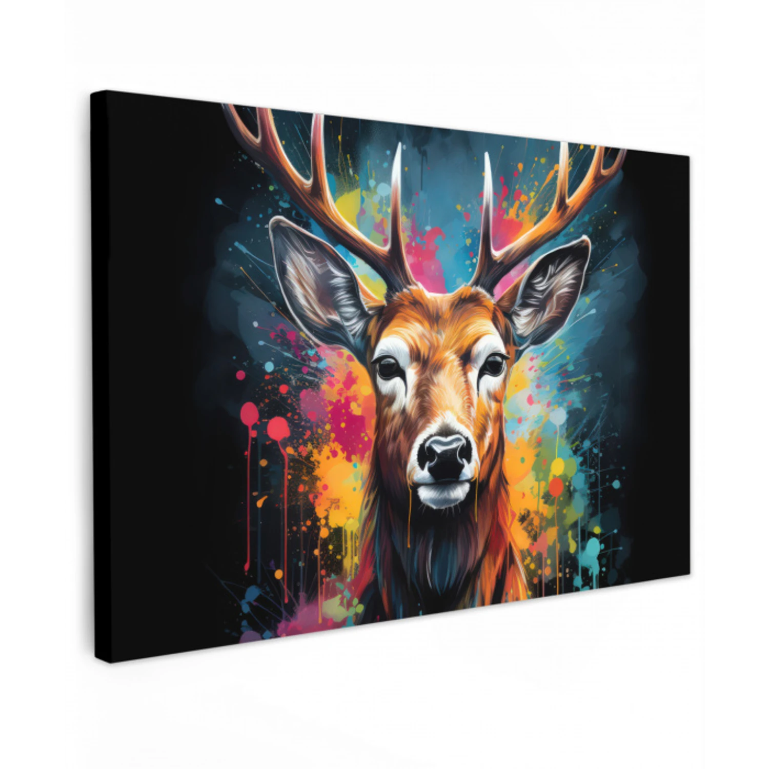 Hert - Graffiti - Dieren - Kleuren canvas 2cm klein -z3d