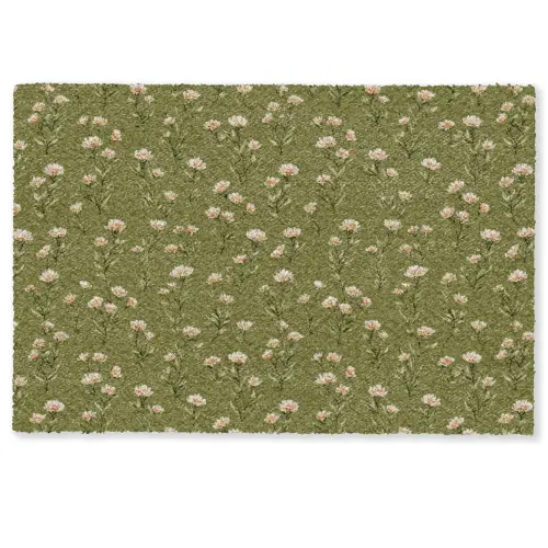 Landelijk - Bloemen -  Groen Deurmat klein 898 -zkaufland3d