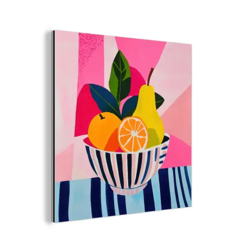 Fruit - Abstracte achtergrond - Roze aluminium wit klein -3d