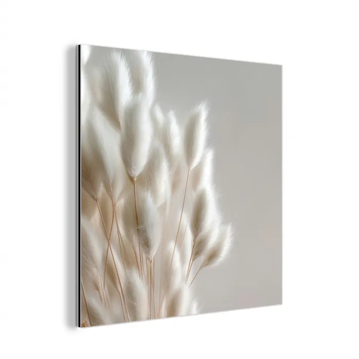 Pluimen - Beige - Minimalistisch aluminium wit klein -3d