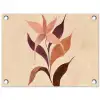 Minimalistisch - Bloem - Bladeren - Beige tuinposter los doek klein -3d