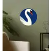 Zwaan - Wit - Snavel - Illustratie Wandcirkel behangsticker klein -sfeer2