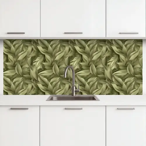 Bladeren - Modern - Groen keuken achterwand 2 middel 871 -3d