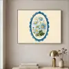 Lijst - Bloemen - Lichtblauw - Illustratie Textielframe - compleet frame klein -sfeer2