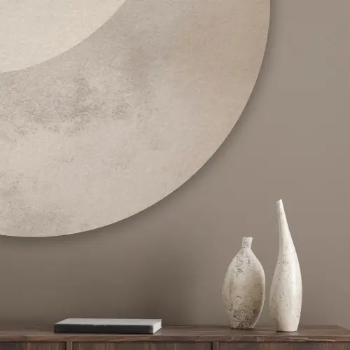 Vogel - Beige - Japandi Akoestische PET Vilt - Rond klein -sfeer5_closeup