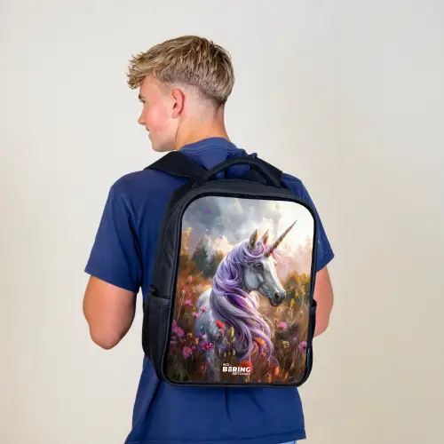 Lavendel lentehoorn Rugzak - Zwart middel -sfeer8