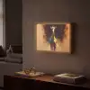Giraf - Bruin - Abstract - Geschilderd Light Box met batterij (Wandlamp) middel -sfeer1