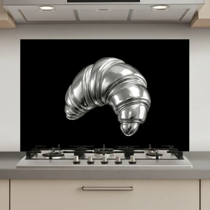 Croissant - Metaal - Zilver keuken achterwand spatscherm klein -3d_website