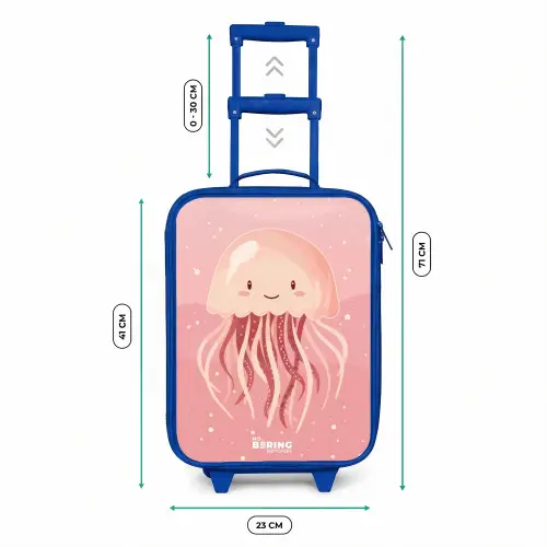 Roze kwal met gezicht Kinderkoffer - Blauw klein -productfoto_formaten
