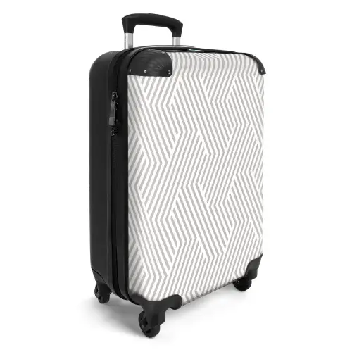 Grafisch - Patroon - Modern - Schuin NBS - Handbagage koffer - Kinderen Unisex middel 644 -productfoto_3d