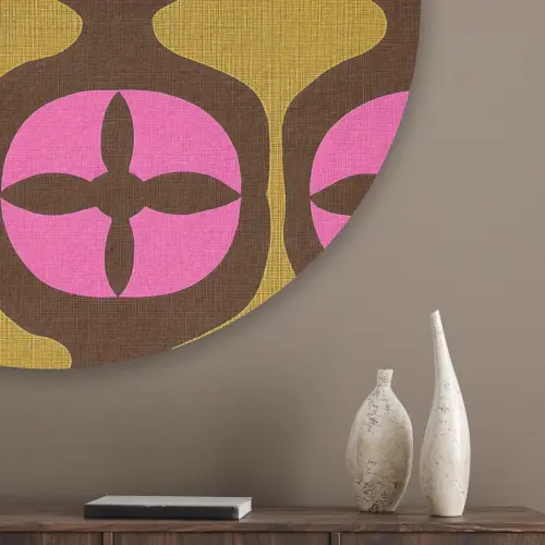 Modern - Patroon - Roze Akoestische PET Vilt - Rond klein 838 -sfeer5_closeup