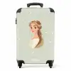 Prinses met tiara op groene stippenachtergrond NBS - Handbagage koffer - Kinderen Unisex middel -productfoto_recht
