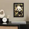 Panda - Pandabeer - Wilde dieren - Natuur - Bloemen fotolijst zwart zonder passe partout klein -sfeer1