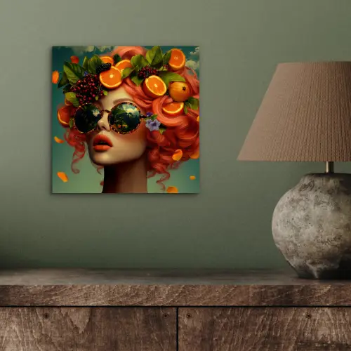 Vrouw - Sinaasappel - Bessen - Oranje aluminium wit klein -sfeer2