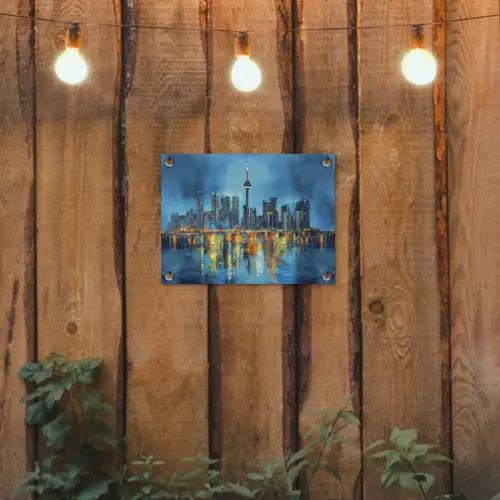 Skyline Toronto - Water - Stadslichten - Toren tuinposter los doek klein -sfeer1