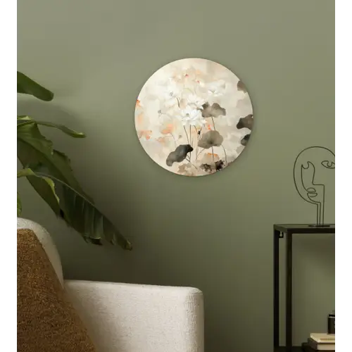 Bloemen - Japandi - Wabi sabi Wandcirkel plexiglas klein -sfeer3
