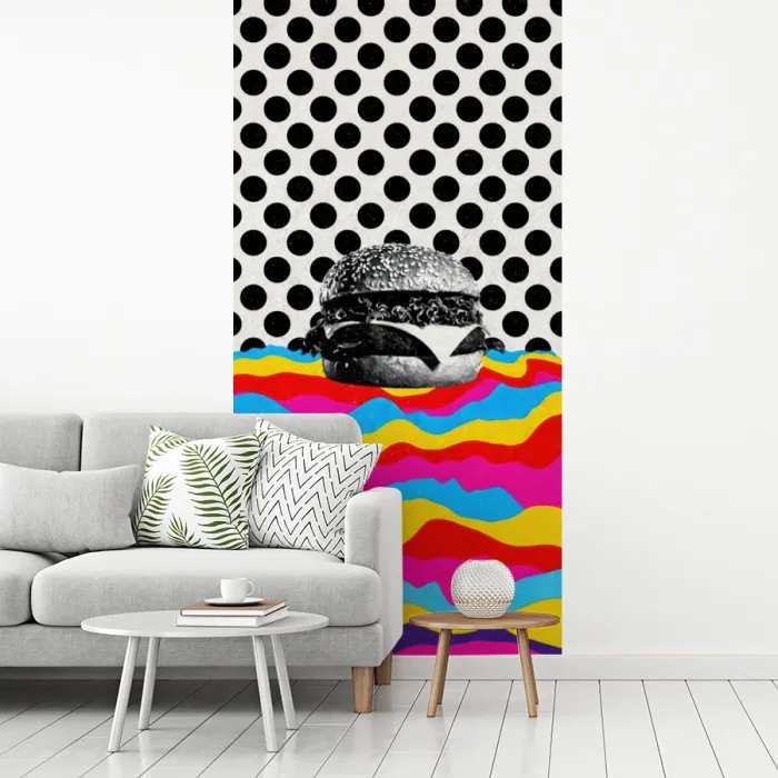 Hamburger - Stippen - Golven - Kleuren fotobehang vinyl groot -woonkamer