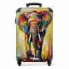 Portret van een olifant als olieverf kunstwerk NBS - Handbagage koffer - Unisex middel -productfoto_recht