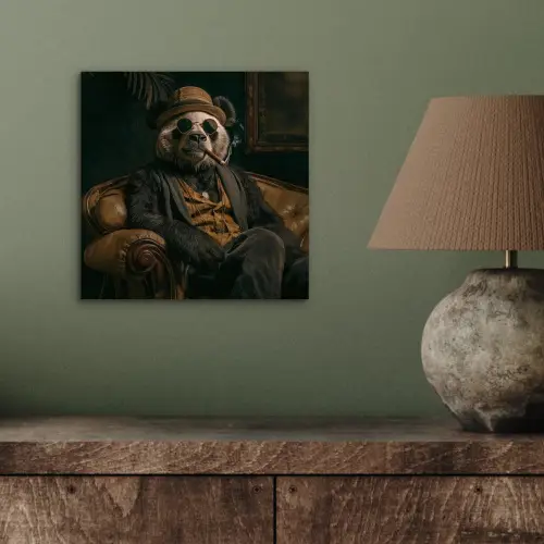 Panda - Hoed - Bril - Pak aluminium wit klein -sfeer2
