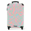 Abstract - Organisch Blauw/roze NBS - Handbagage koffer - Kinderen Unisex middel -productfoto_recht