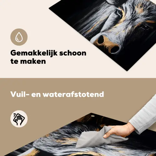 Stier - Hoorns - Snuit - Goud Inductie beschemer met haakjes klein -ky-schoon-nl