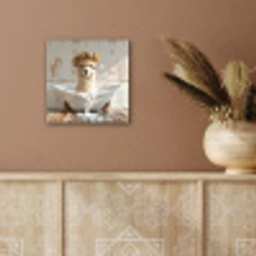 Vintage - Alpaca - Badkuip - Bloemen - Dieren aluminium wit klein -sfeer4