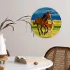 Paarden - Gras - Dieren - Landschap - Natuur Wandcirkel kunststof plaat 5mm dik klein -sfeer4