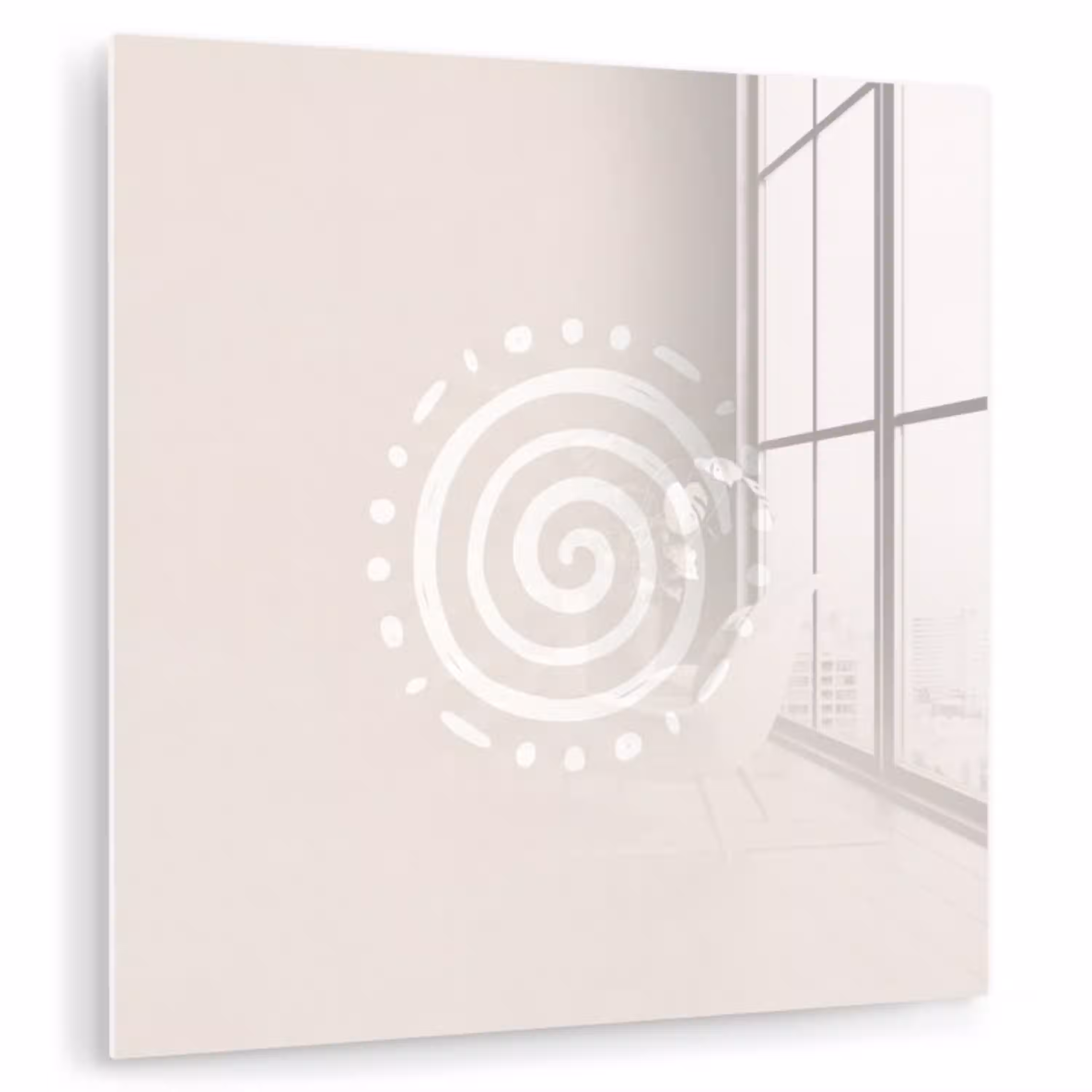 Symbool - Spiraal - Abstract - Minimalistisch - Beige plexiglas 5mm klein -zzzproduct_nieuw
