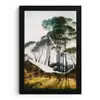 Italiaans landschap parasoldennen - Kunst - Hendrik Voogd - Schilderij - Zwart wit - Oude meesters fotolijst zwart zonder passe partout klein -3d