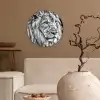 Portret - Leeuw - Zwart wit Wandcirkel kunststof plaat 5mm dik klein -sfeer1