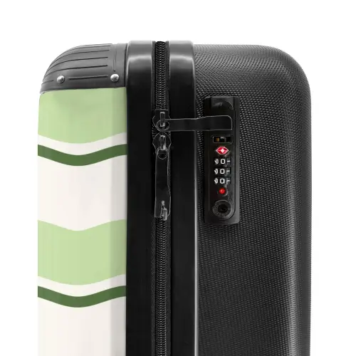 Golvende strepen in groene tinten NBS - Handbagage koffer - Kinderen Unisex middel -slot