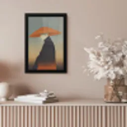 Minimalistisch - Silhouet - Oranje fotolijst zwart zonder passe partout klein -sfeer5