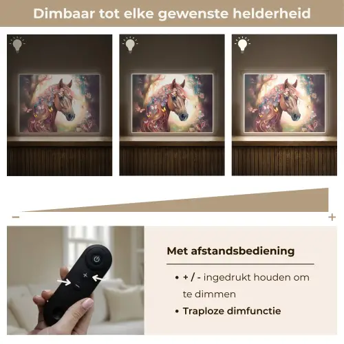 Paard - Natuur - Bloemen - Vlinders - Bos Light Box met batterij (Wandlamp kind) middel -USP_dimbaarNL