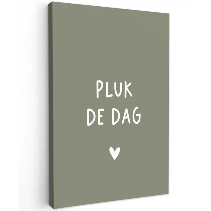plukdedag-groen Tuinposter op houten frame 2 cm dik klein -3d