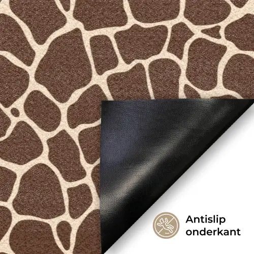 Patroon - Giraf - Bruin Deurmat klein 898 -antislip_NL