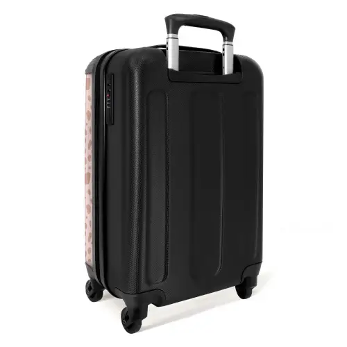 Luipaard patroon op poederroze NBS - Handbagage koffer - Kinderen Unisex middel -achterkant